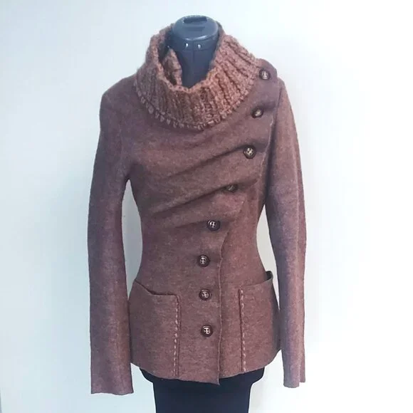 Anthropologie Gro Abrahamsson Arslan Asymmetric Wool Cardigan - Size S - Picture 2 of 10